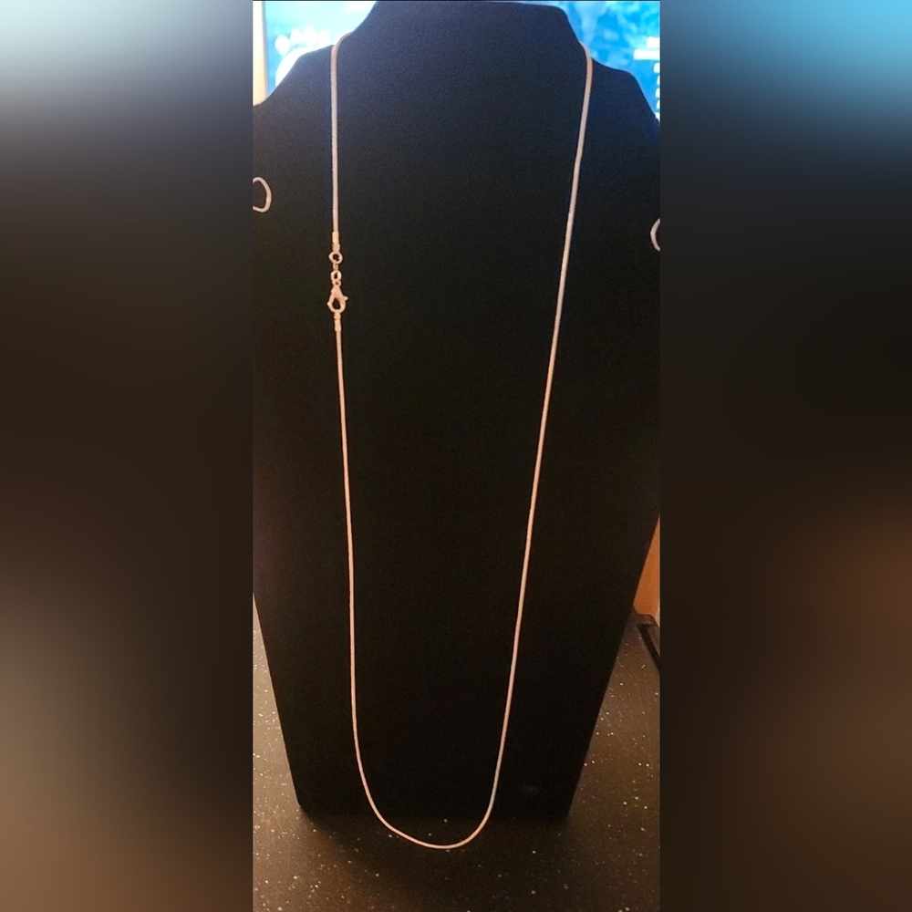 925 Sterling Silver 1.2mm Snake Chain Necklace Lobster Clasp Closure 24" AND 26" - Picture 3 of 6